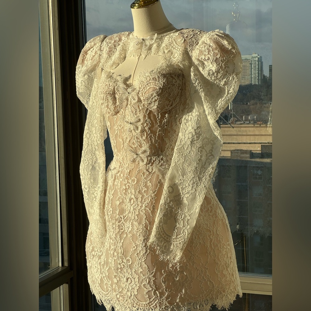BRONX & BANCO Colette Blanc Lace Bolero, White, Sz L / US 8 - Picture 5 of 15